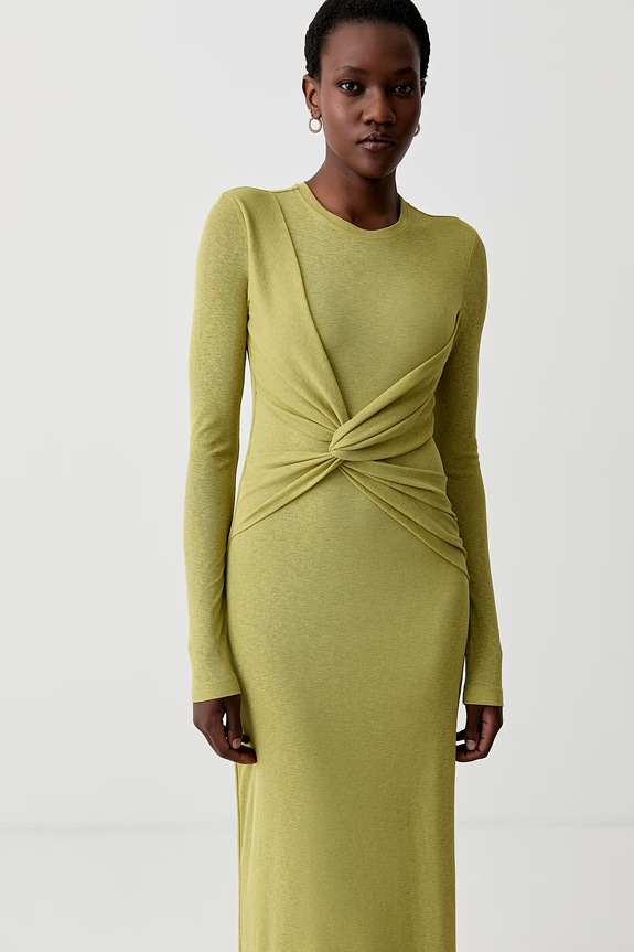 Nanushka rochie ROZAL verde NW25RSDR16464