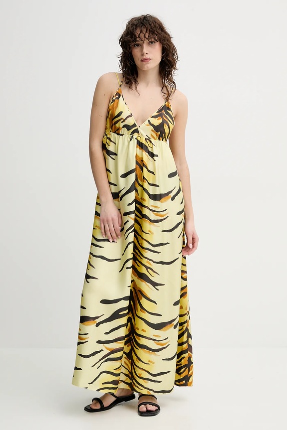 Nanushka sukienka jedwabna DELPHY casual żółty NW25RSDR20458