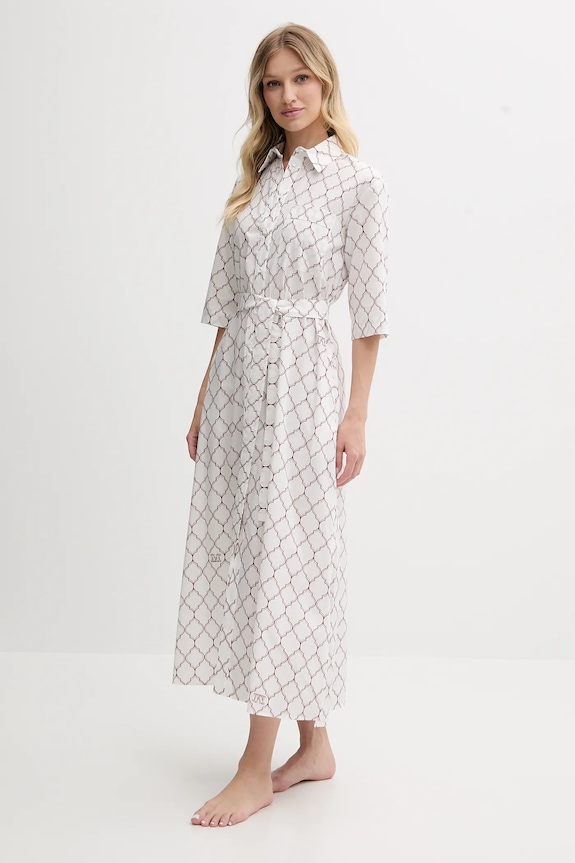 Βαμβακερό φόρεμα Max Mara Beachwear 2516221049600 λευκό SS25