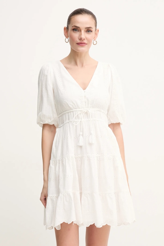 Pepe Jeans pamut ruha DAY rövid bézs PL953694