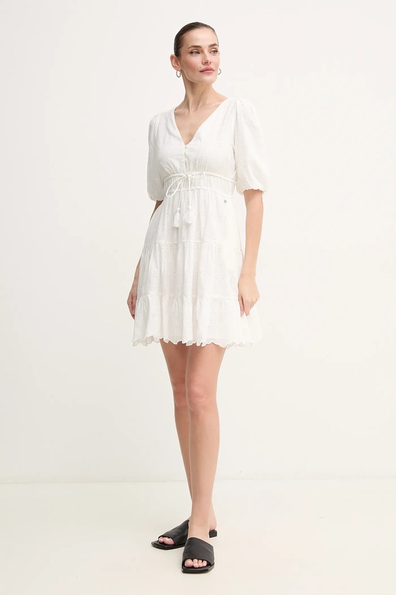 Pepe Jeans pamut ruha DAY PL953694 bézs SS25