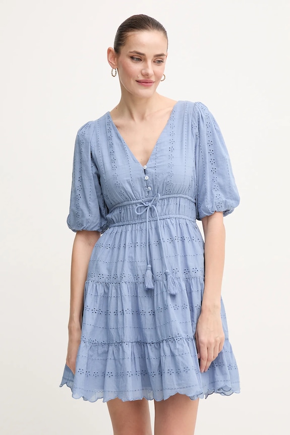 Bavlnené šaty Pepe Jeans DAY PL953694 modrá SS25