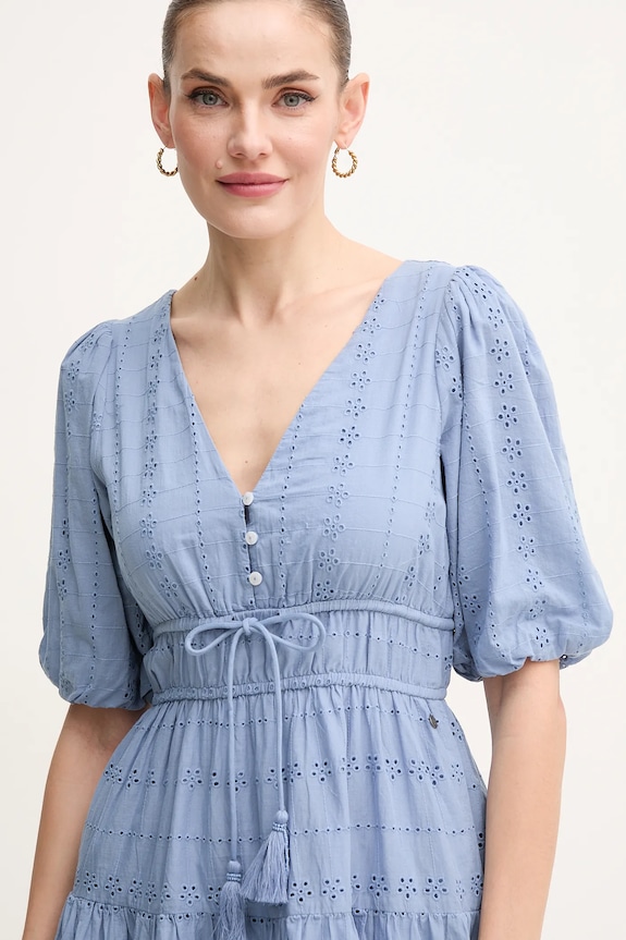 Bavlnené šaty Pepe Jeans DAY modrá PL953694