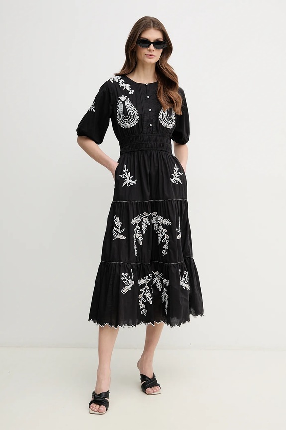 Βαμβακερό φόρεμα Pepe Jeans DESTINY DRESS εμπριμέ μαύρο PL953743