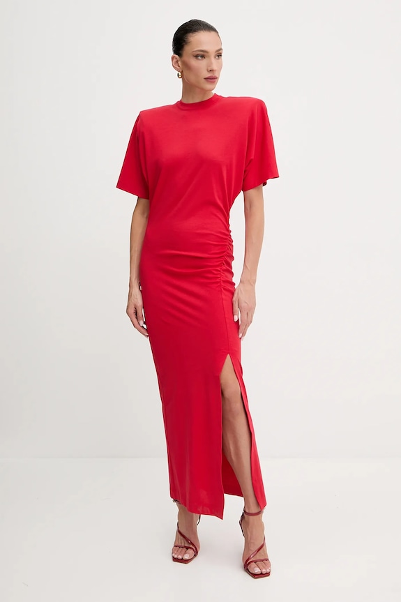 Pinko rochie din bumbac maxi rosu 105219.A2M2