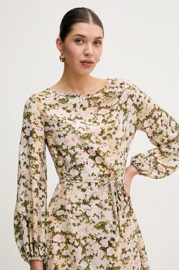 Μεταξωτό φόρεμα Weekend Max Mara μπεζ 2515221041600