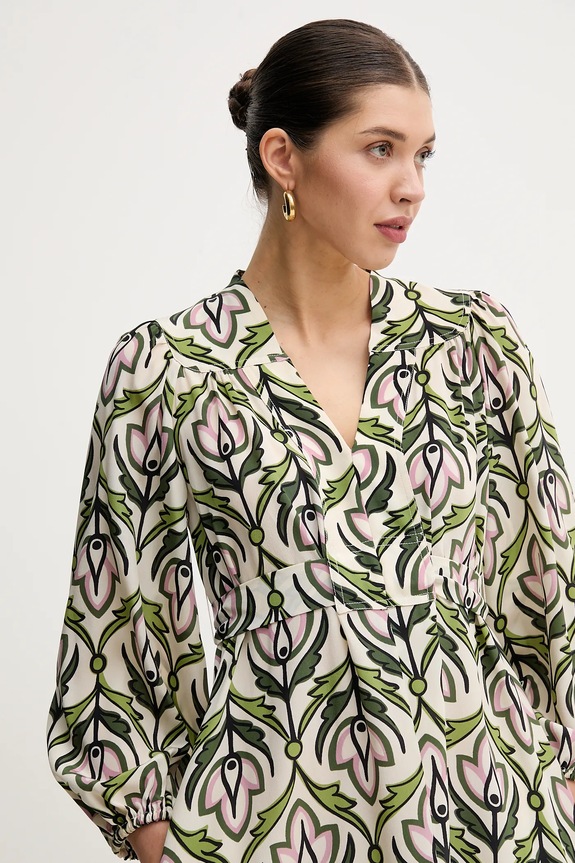 Μεταξωτό φόρεμα Weekend Max Mara μπεζ 2515221061600