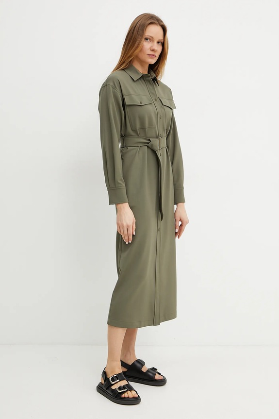 Šaty s prímesou vlny Weekend Max Mara 2515221071600 zelená SS25