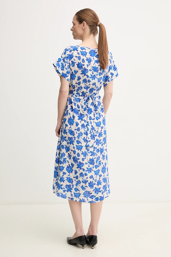 Hedvábné šaty Weekend Max Mara 2515221092600 modrá SS25