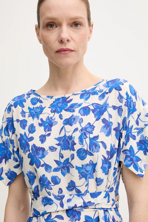 Hedvábné šaty Weekend Max Mara modrá 2515221092600
