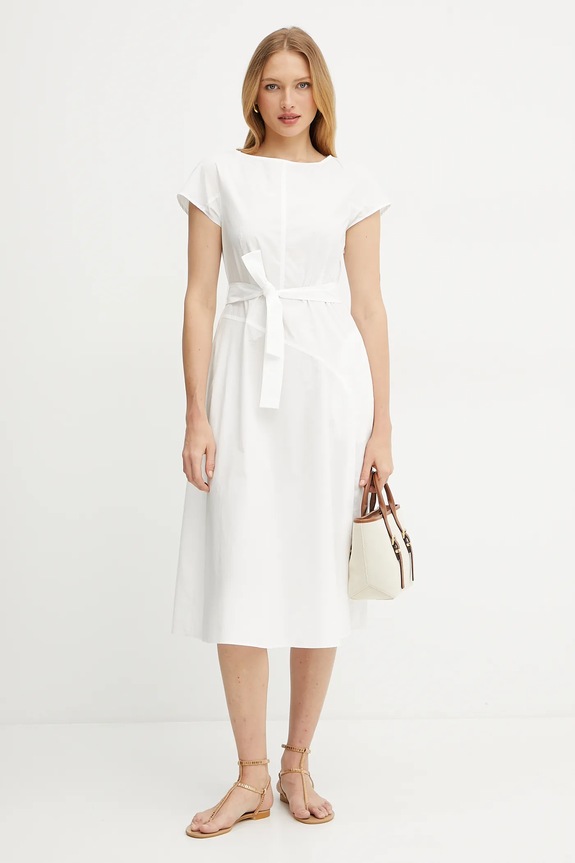 Weekend Max Mara sukienka bawełniana 2515221142600 biały SS25
