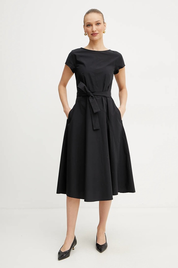 Ruházat Weekend Max Mara pamut ruha 2515221142600 fekete