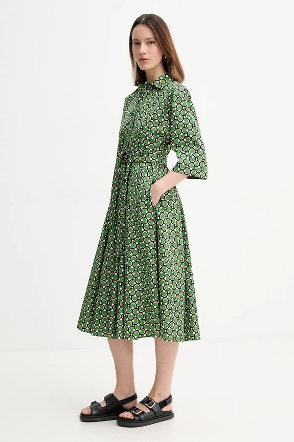Bavlněné šaty Weekend Max Mara zelená 2515221152600