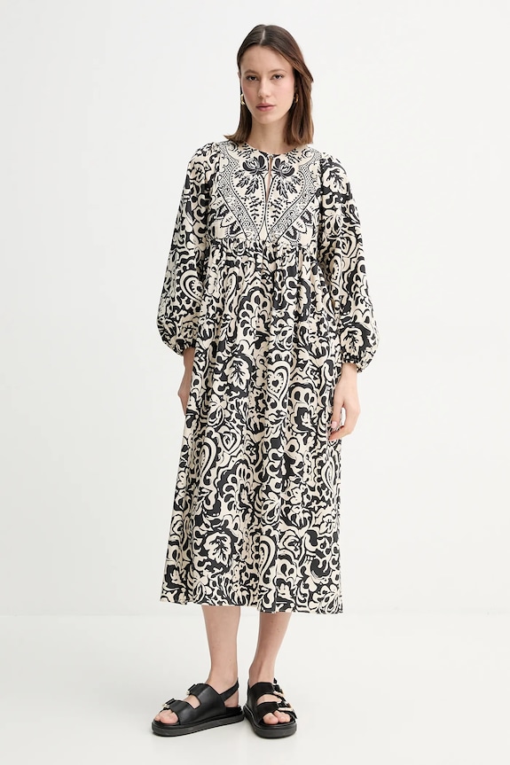 Pamučna haljina Weekend Max Mara casual bež 2515221192600