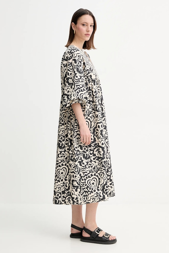 Pamučna haljina Weekend Max Mara bež 2515221192600