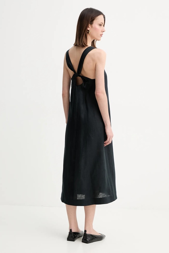 Odzież MM by Max Mara sukienka lniana 2516221018600 czarny