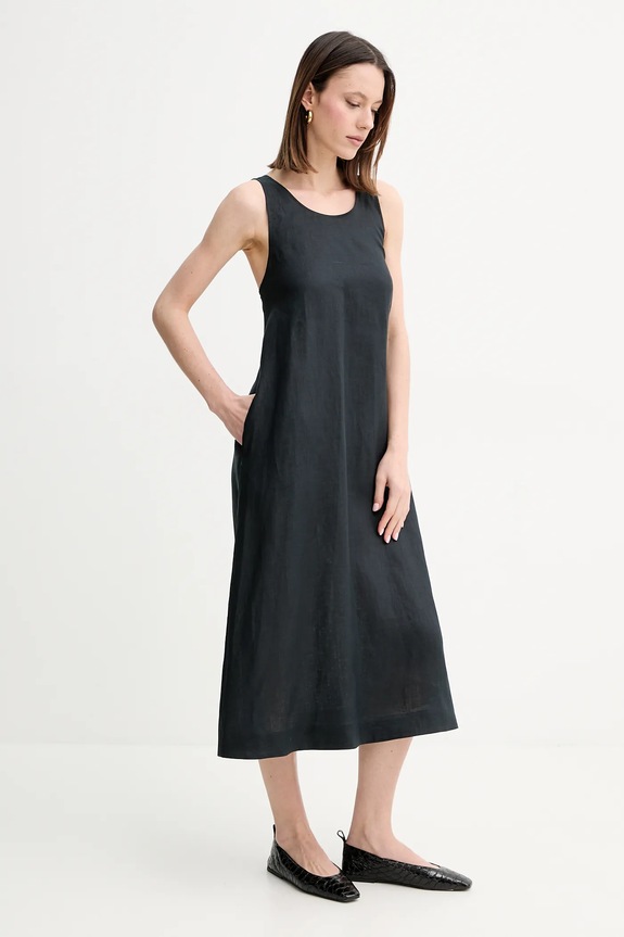 MM by Max Mara sukienka lniana czarny 2516221018600