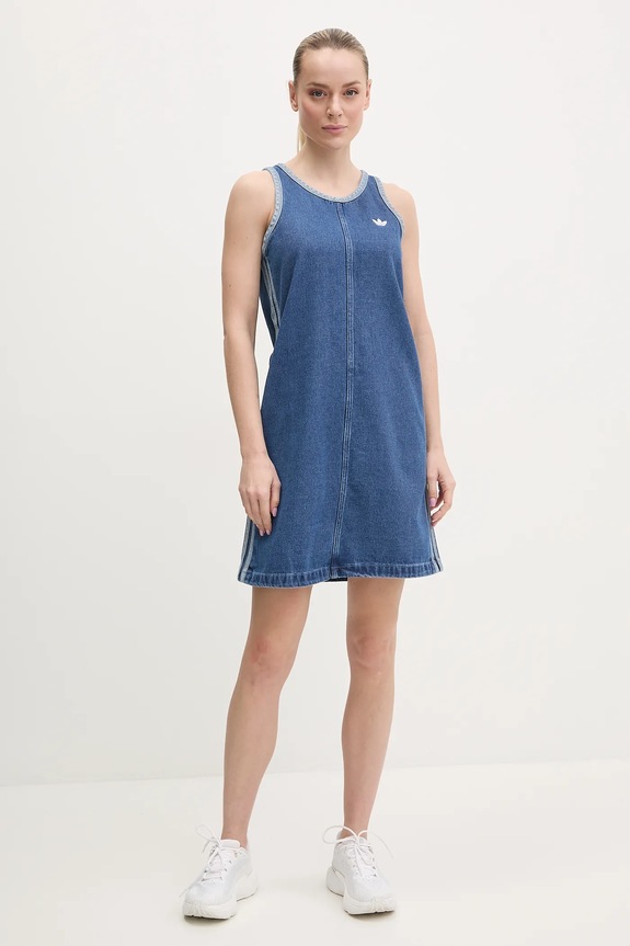 Φόρεμα τζιν adidas Originals DENIM 3S DRESS JD2580 μπλε SS25