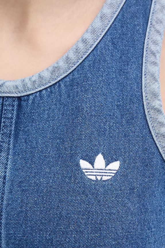 Φόρεμα τζιν adidas Originals DENIM 3S DRESS JD2580 μπλε