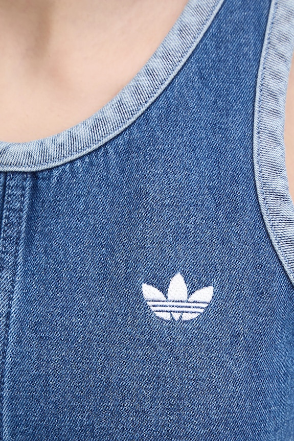 Φόρεμα τζιν adidas Originals DENIM 3S DRESS JD2580 μπλε