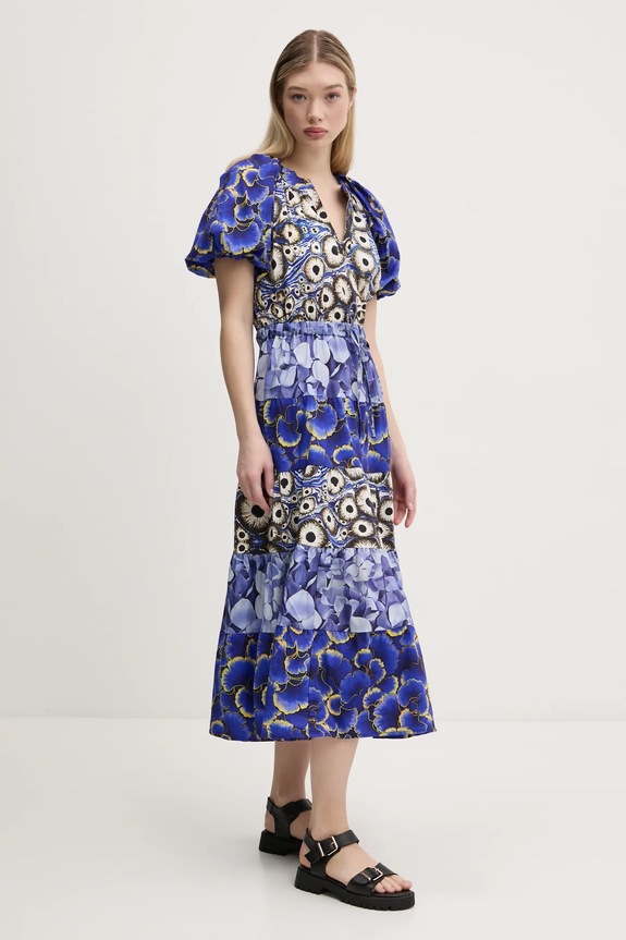 Desigual sukienka CELLS LONG_LACROIX casual niebieski 25SWVW02