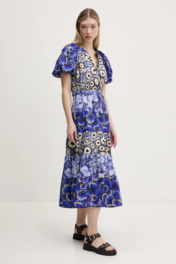 Desigual sukienka CELLS LONG_LACROIX casual niebieski 25SWVW02