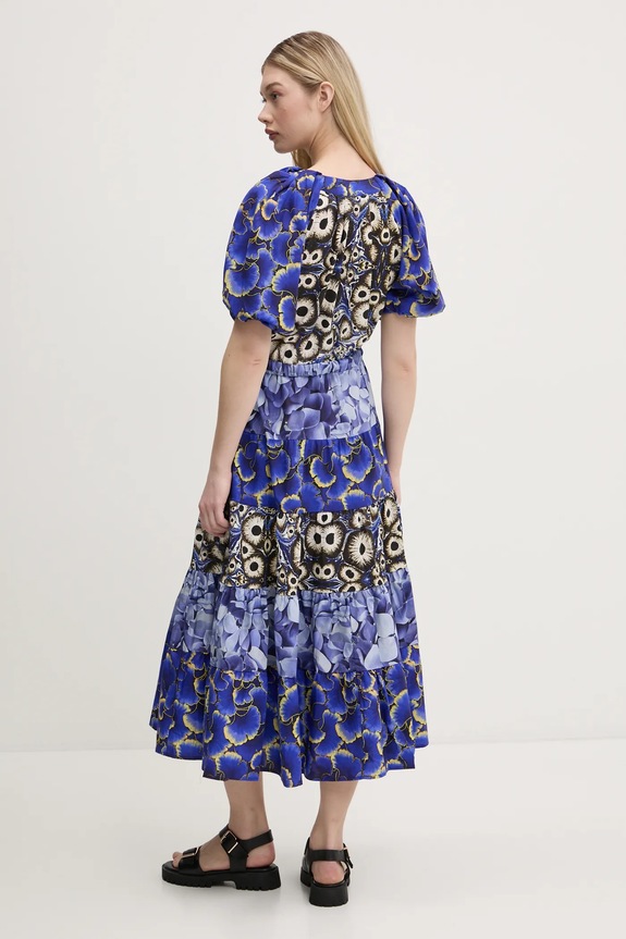 Odzież Desigual sukienka CELLS LONG_LACROIX 25SWVW02 niebieski