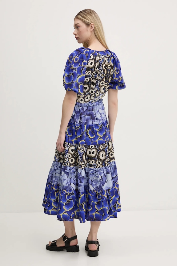 Odzież Desigual sukienka CELLS LONG_LACROIX 25SWVW02 niebieski