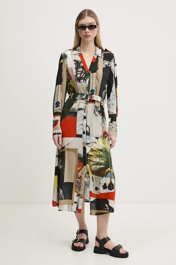 Desigual vestito COLLAGE LACROI midi nero 25SWVW45