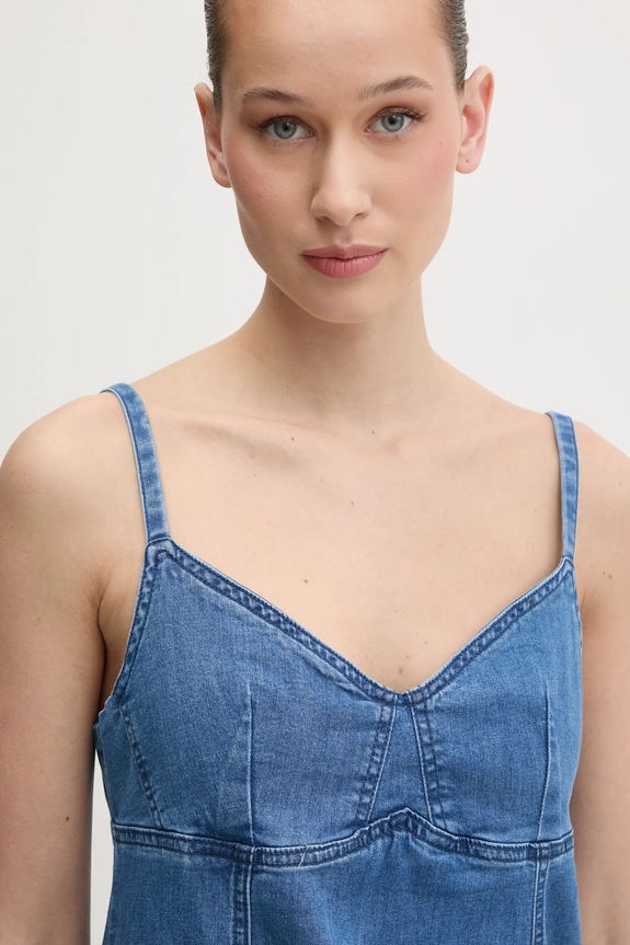 Desigual sukienka jeansowa MUNICH niebieski 25SWVD07