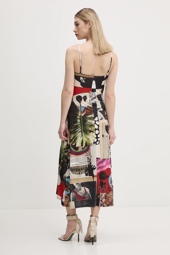 Odzież Desigual sukienka NEWSPAPER COLL 25SWVK40 czarny