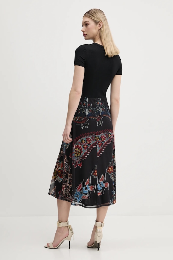 Îmbrăcăminte Desigual rochie PAISLEY MESH_LACROIX 25SWVK32 negru