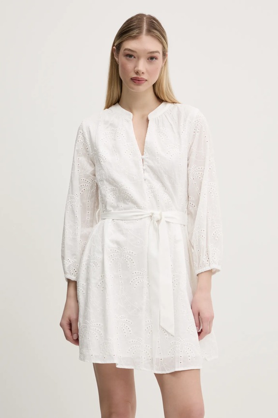 Desigual vestito in cotone TOURS applique bianco 25SWVW09