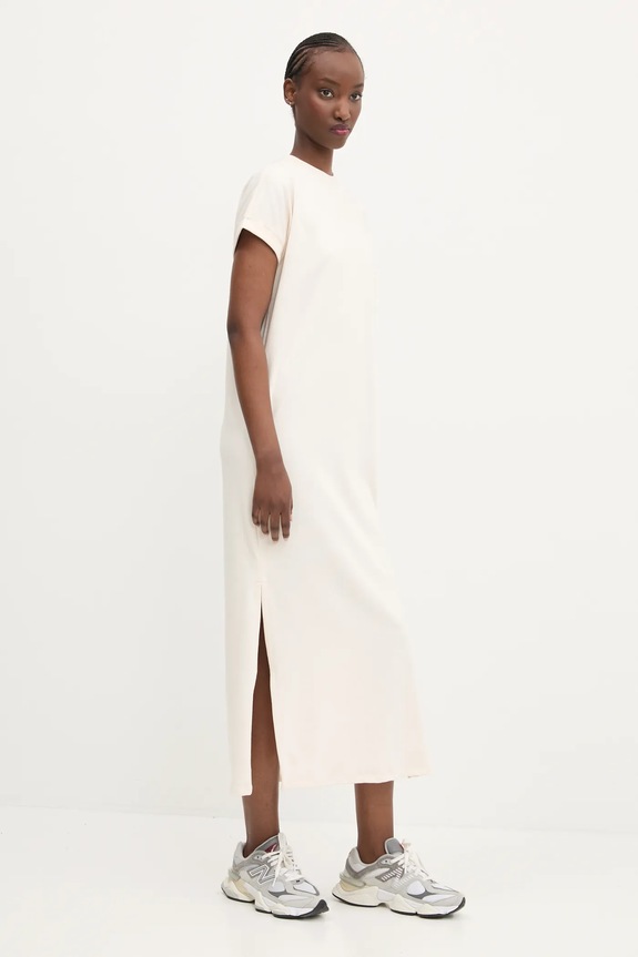 Hugo Blue sukienka bawełniana 50540389 beżowy SS26