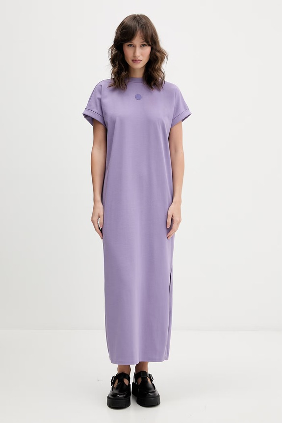 Hugo Blue rochie din bumbac maxi violet 50540389