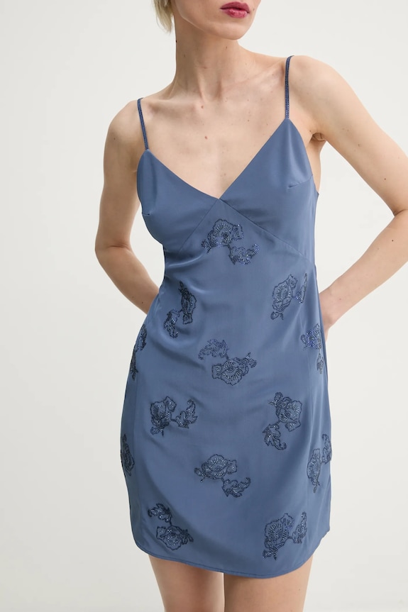 ZADIG&VOLTAIRE sukienka jedwabna niebieski WWDR02386.424