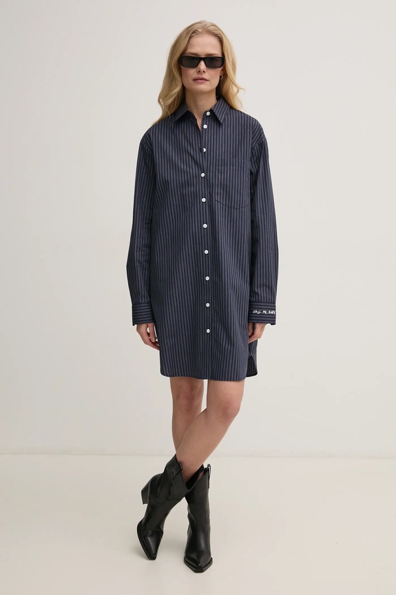 ZADIG&VOLTAIRE sukienka bawełniana wzorzyste granatowy WWDR02517.404
