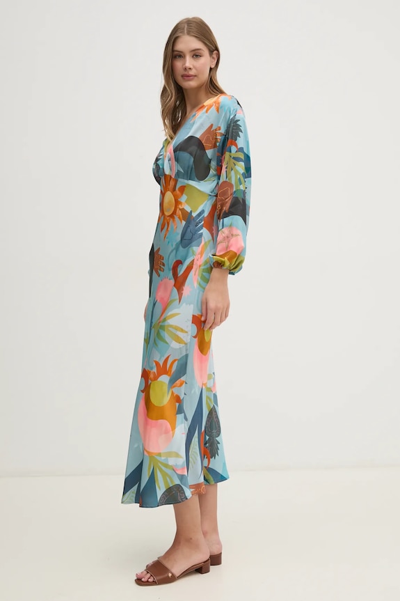 Never Fully Dressed sukienka Balearic Emma NFDDR1767 niebieski SS25