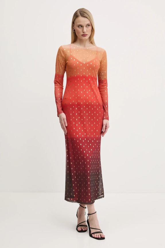 Never Fully Dressed sukienka Sunset Mesh pomarańczowy NFDDR1747