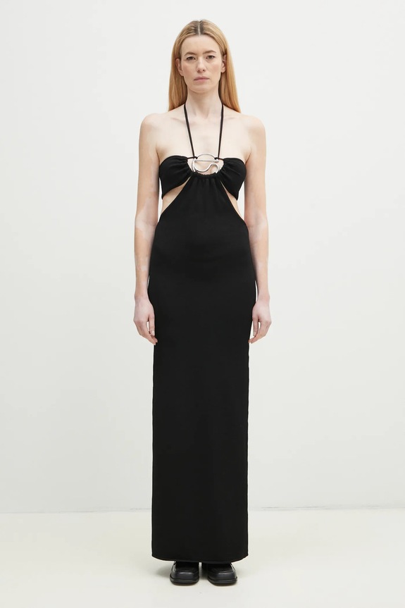 Haljina Coperni Knitted Halter uz tijelo crna COPML135Y3010