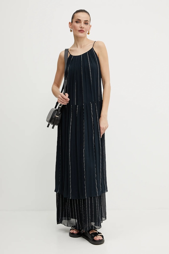 BOSS vestito con aggiunta di seta 50535154 blu navy SS25