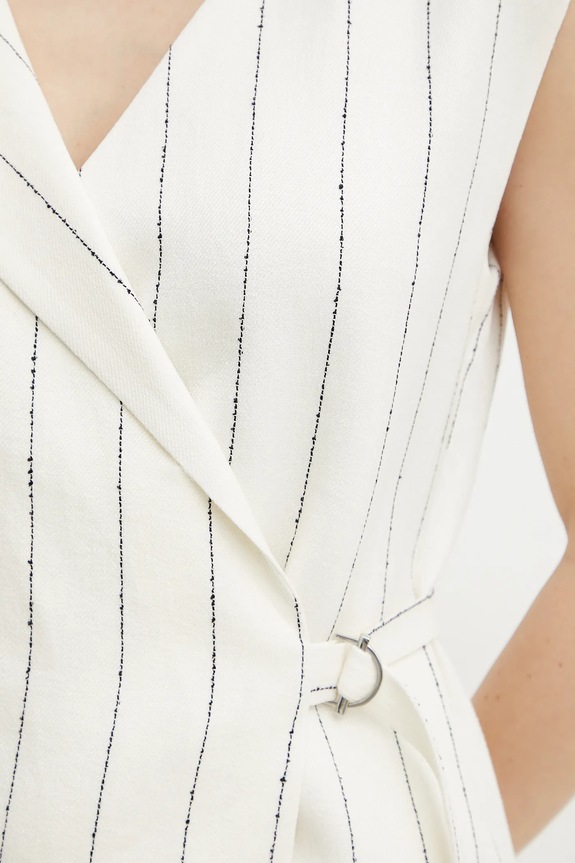 Λινό φόρεμα BOSS 50537459 μπεζ