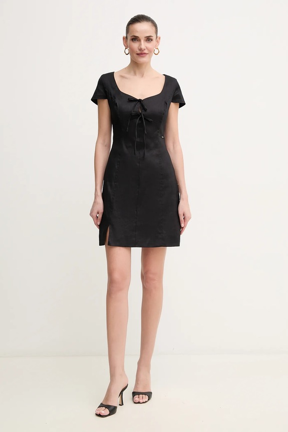 Guess vászon ruha ISABEAU W5GK41.WH5L2 fekete SS25