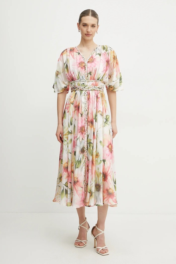 Φόρεμα Guess LUCIE εμπριμέ ροζ W5PK1Z.WHHF0