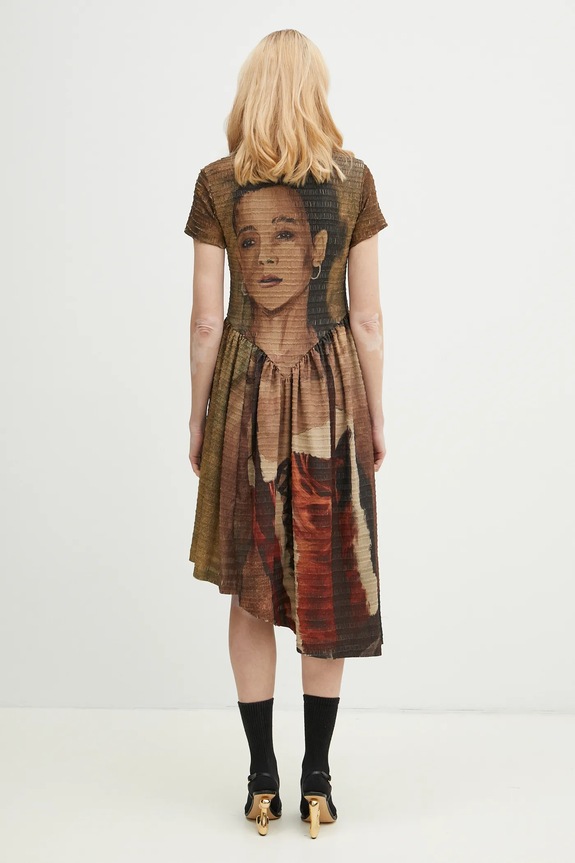Дрехи Рокля Andersson Bell Remy Printed Shirring atb1271w бежов