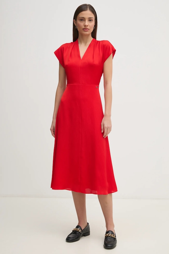 Φόρεμα Calvin Klein με ελαστάν κόκκινο K20K208145
