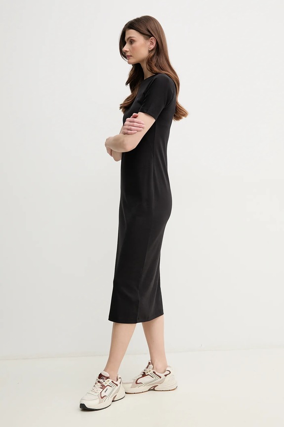 Bombažna obleka Calvin Klein K20K208299 črna SS25