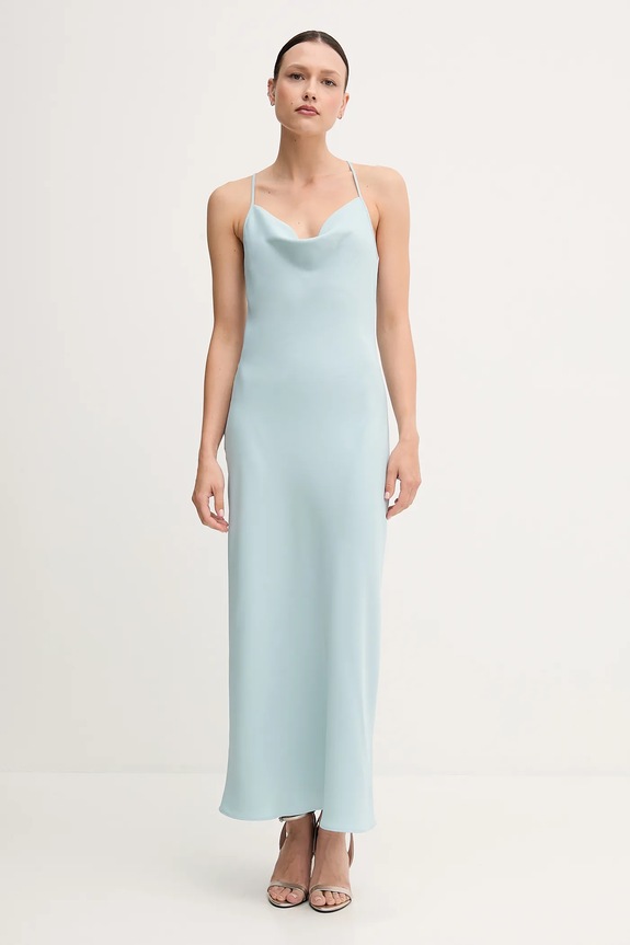 Calvin Klein sukienka tkanina turkusowy LV044B053G