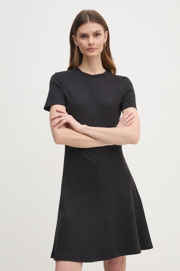Tommy Hilfiger sukienka bawełniana wzorzyste czarny WW0WW45521