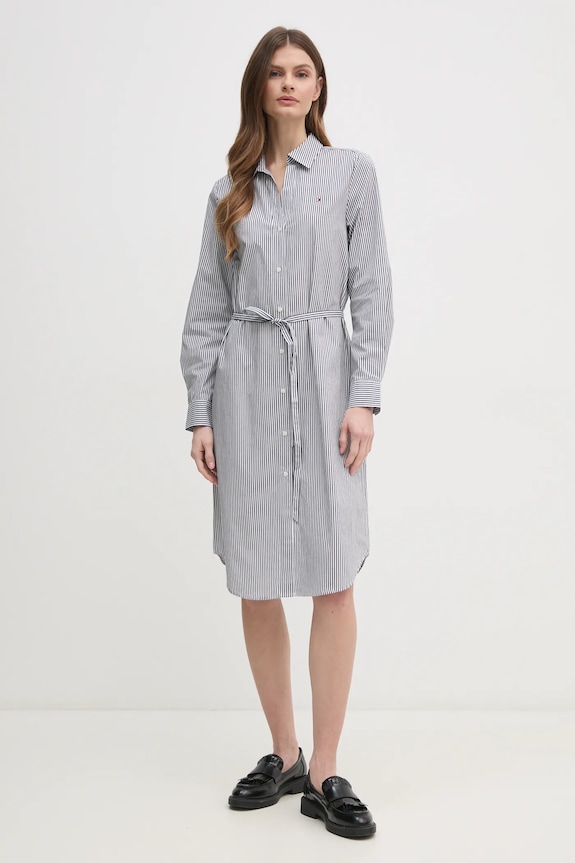 Šaty Tommy Hilfiger WW0WW45581 biela SS25